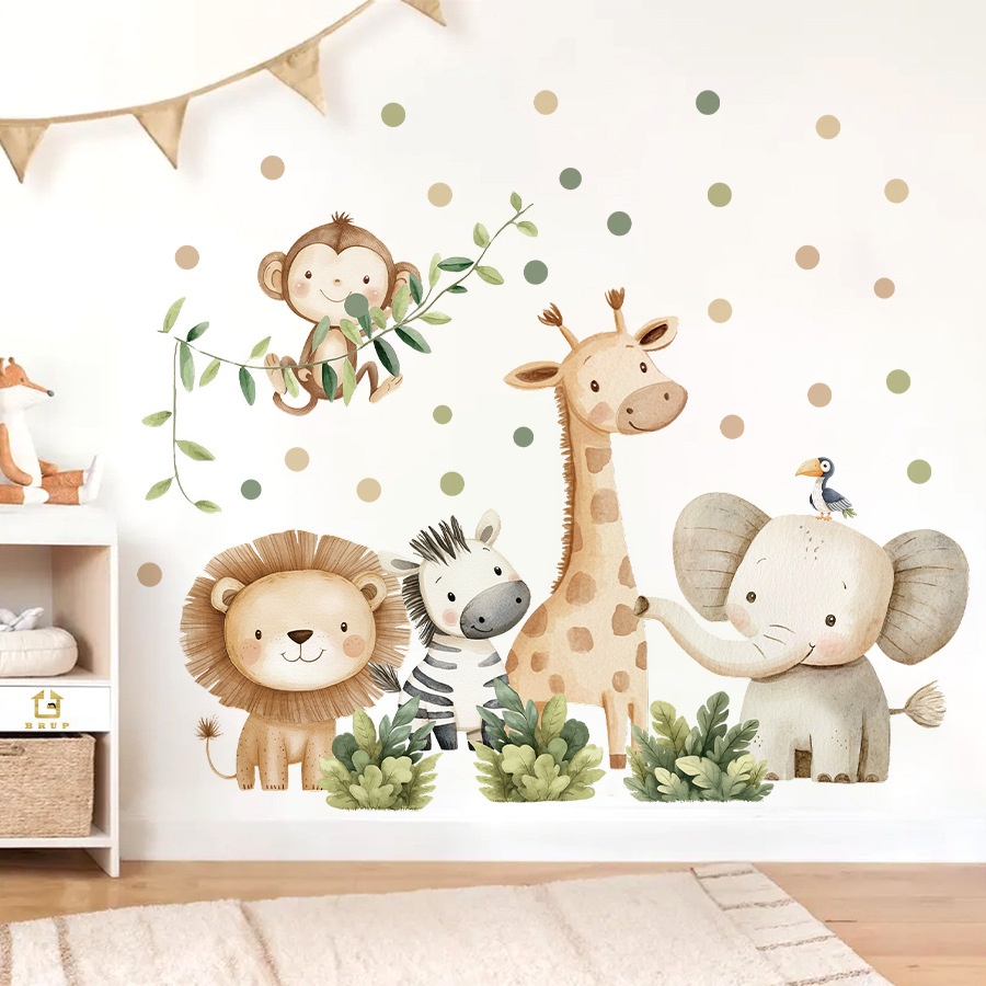 Baby Nursery Decor Girl - Autocollants muraux animaux de la forêt