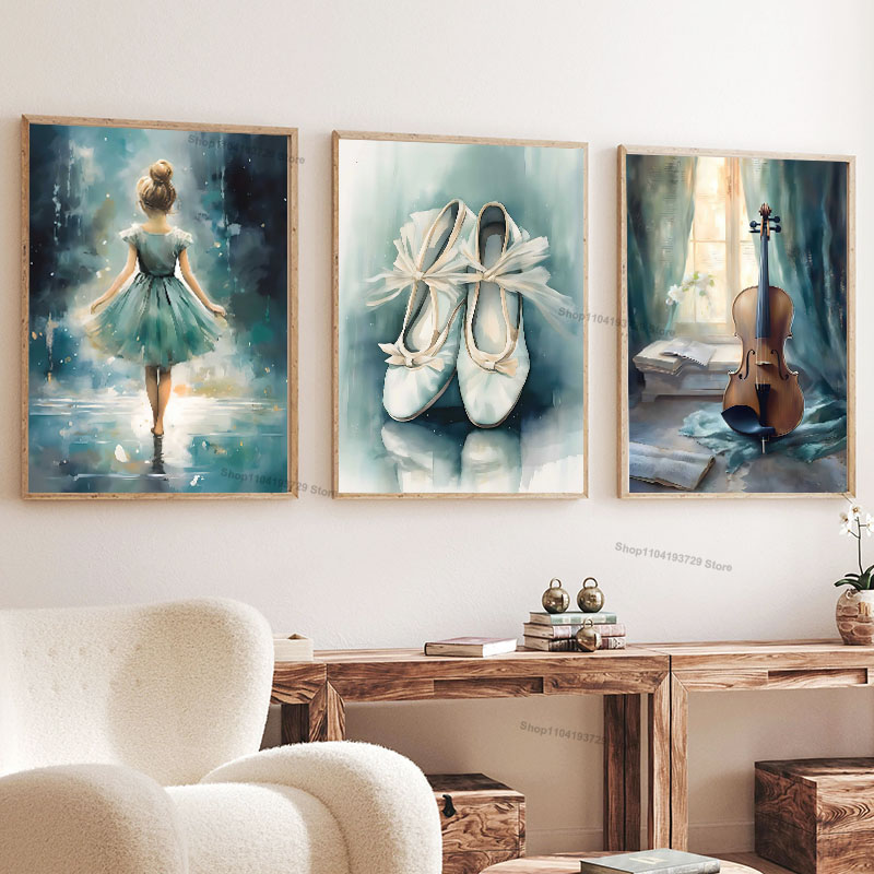 Baby Nursery Posters - Peinture sur toile de fille dansant
