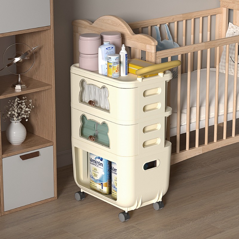 Baby Nursery Utility Cart - Organisateur de rangement de salon polyvalent,