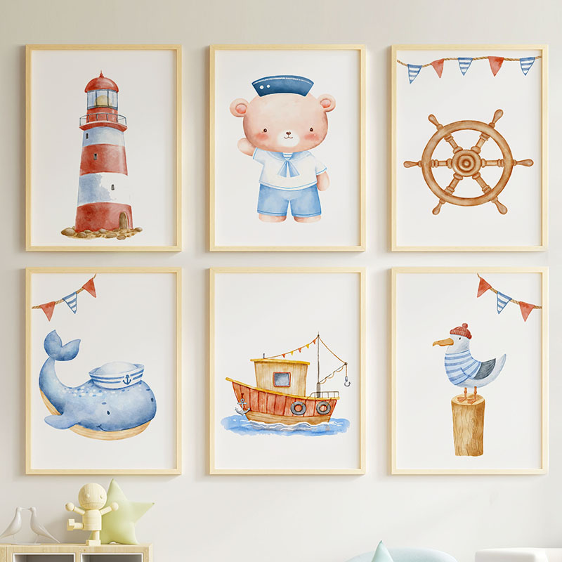Baby Nursery Posters - Affiches et impressions nautiques sur toile