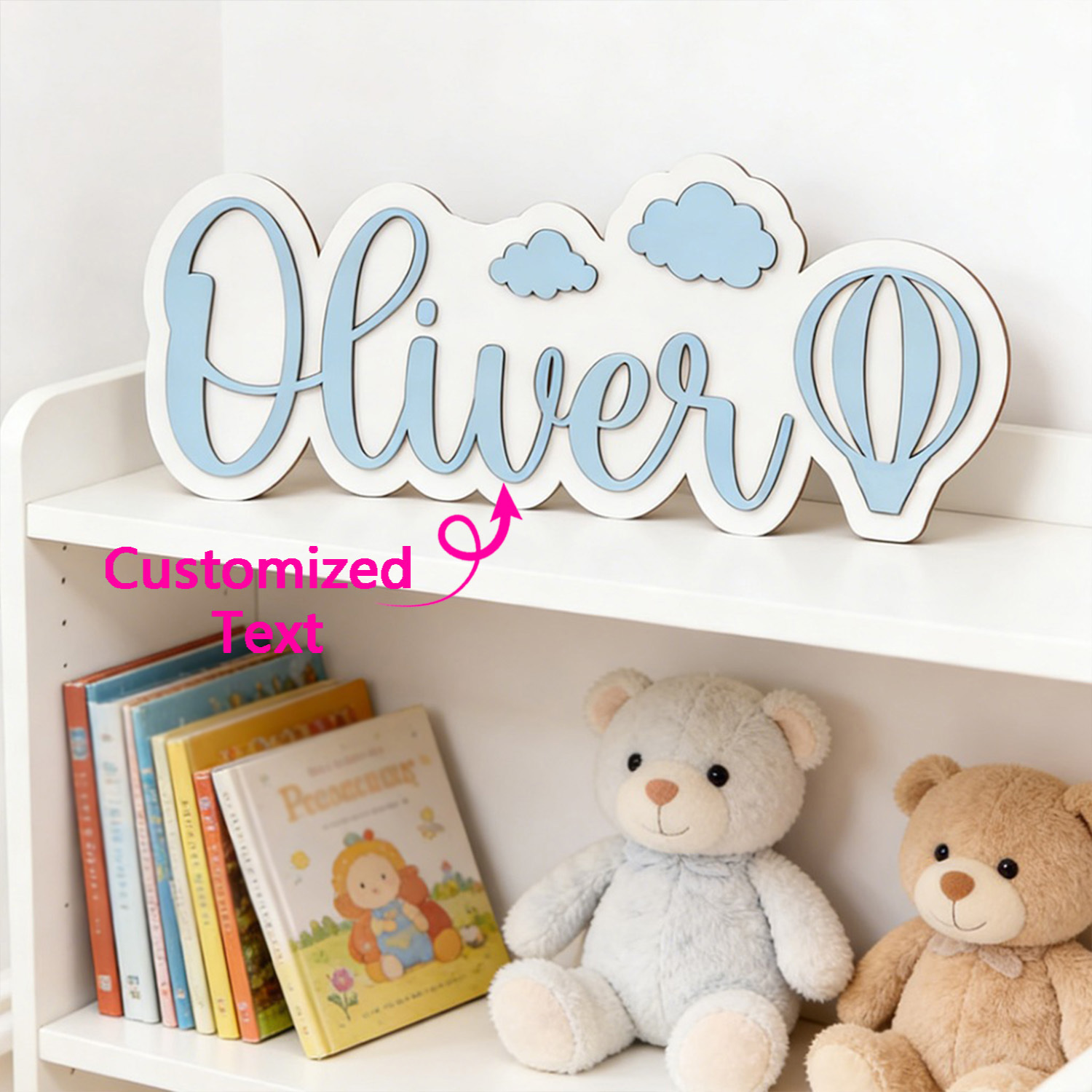 Baby Nursery Ideas - Panneau de chambre personnalisé avec nom,