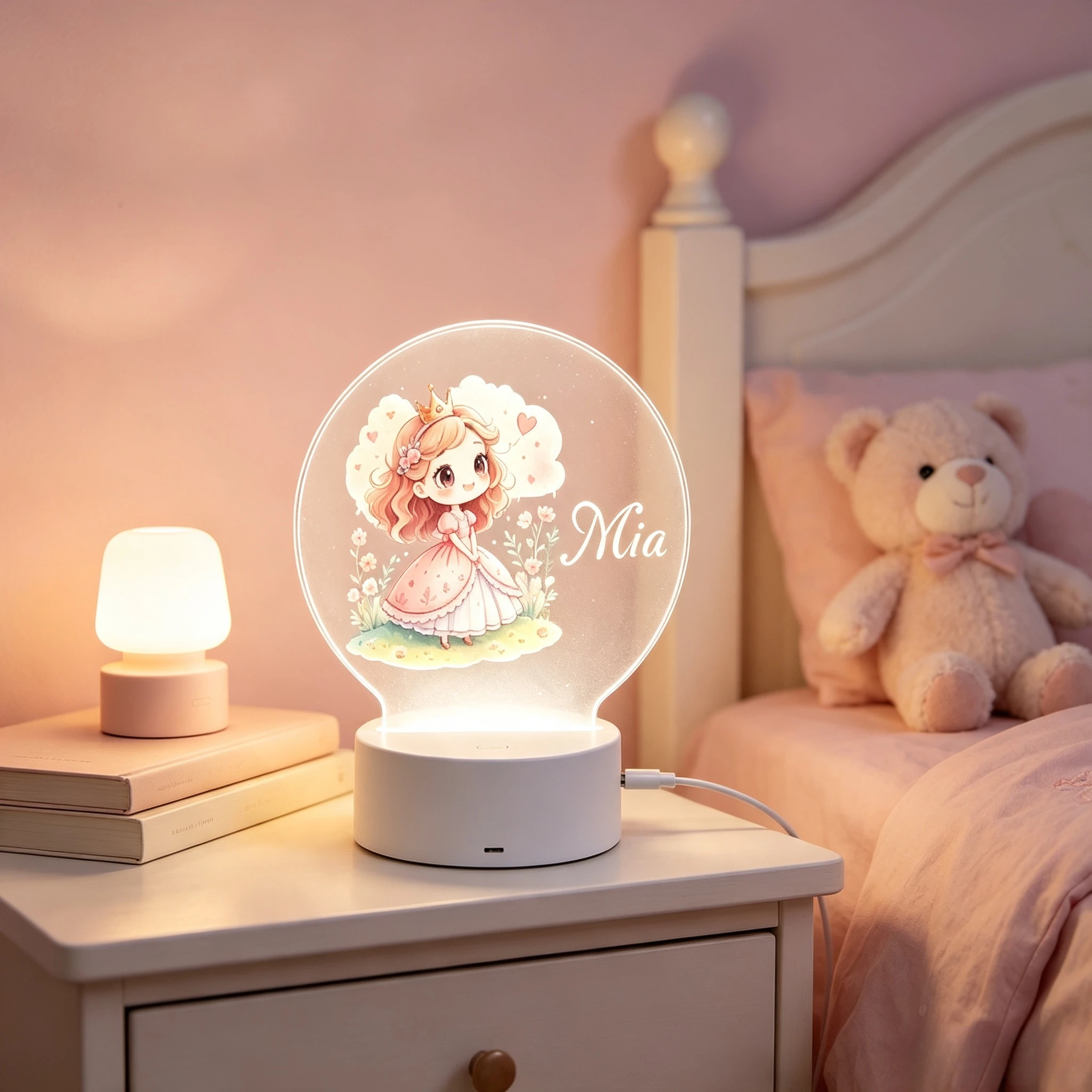 Lampe de nuit LED ronde en acr - Baby Nursery Night Light avis et prix
