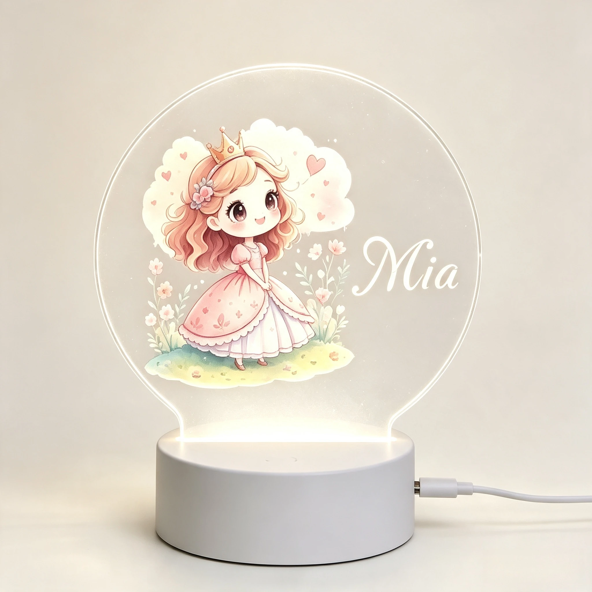 Lampe de nuit LED ronde en acr - Baby Nursery Night Light avis et prix