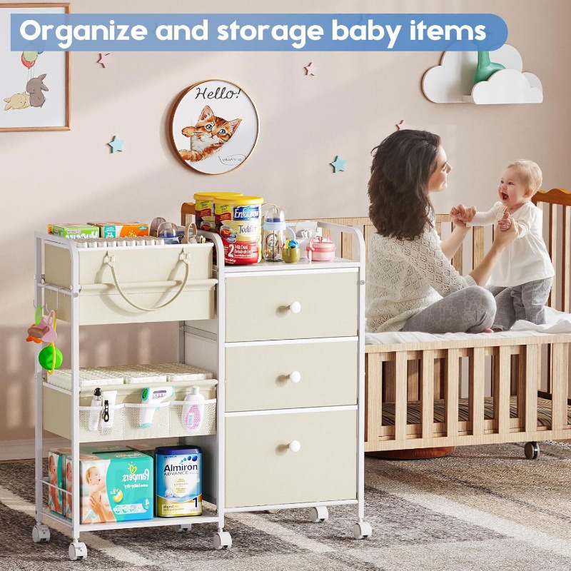 Chariot organisateur de couche - Baby Nursery Utility Cart avis et prix