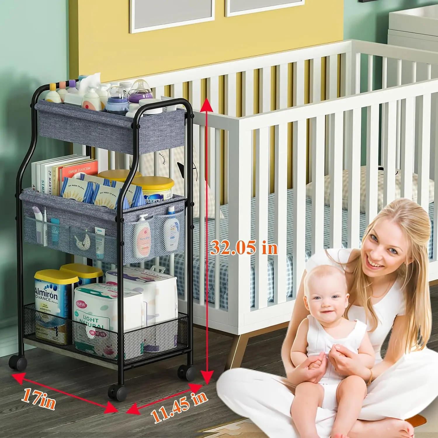 Organiseur de couches pour béb - Baby Nursery Utility Cart avis et prix