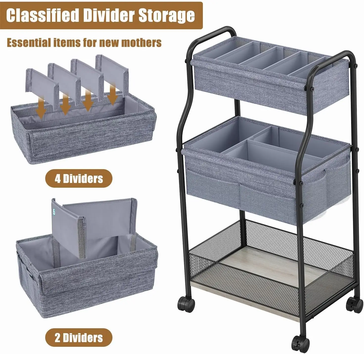 Organiseur de couches pour béb - Baby Nursery Utility Cart avis et prix