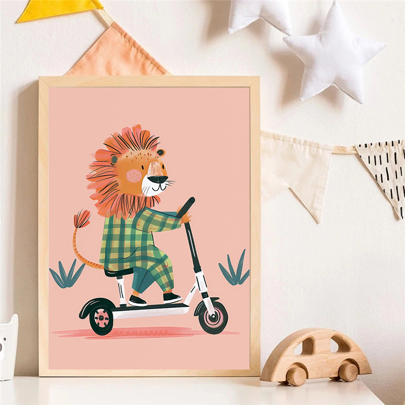 Chien avion Lion dans la voitu - Baby Nursery Wall Art avis et prix