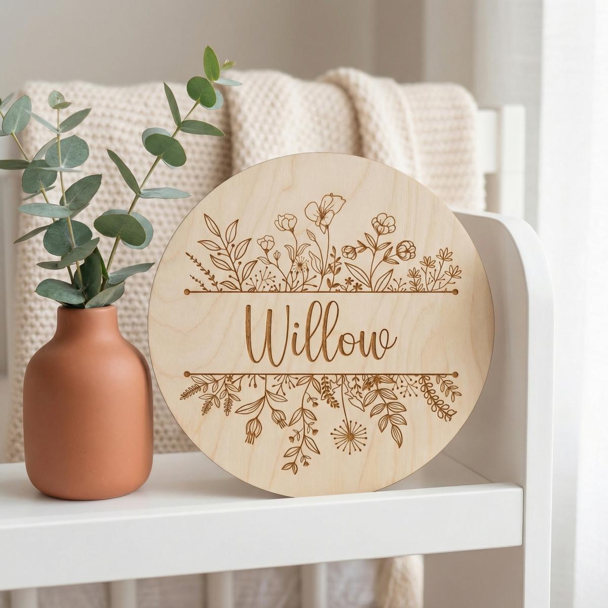 Plaque de nom de bébé ronde en - Baby Nursery Decorations avis et prix