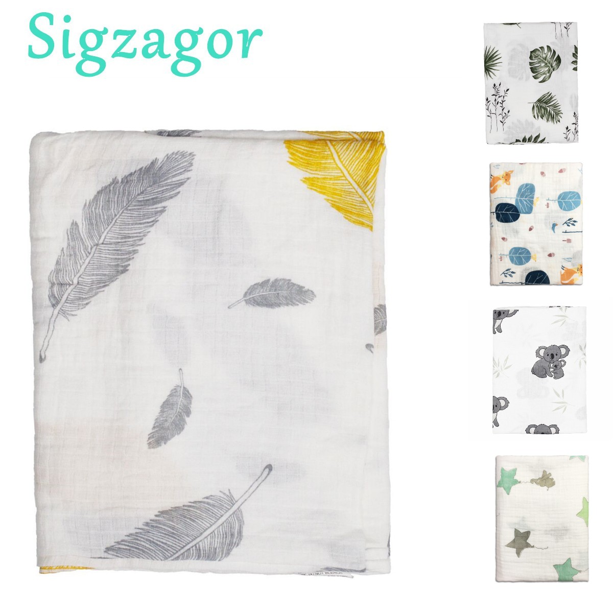 Sigzagor-Couvertures d'emmaill - Swaddle Blanket Muslin avis et prix